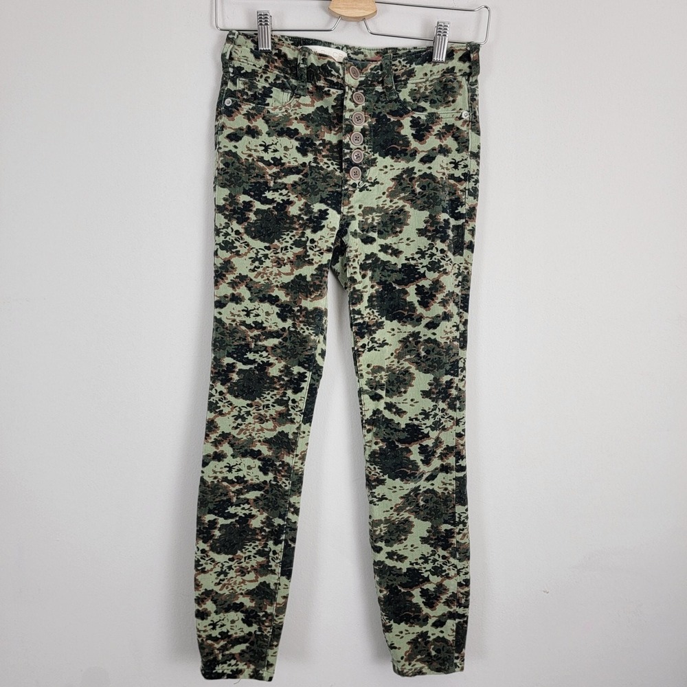 Anthropologie Pilcro Button-Fly‎ Corduroy Skinny Pants Mid Rise Size 26